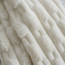 Carved Faux Fur Throw - Cream