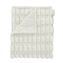 Carved Faux Fur Throw - Cream