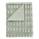 Carved Faux Fur Throw - Sage