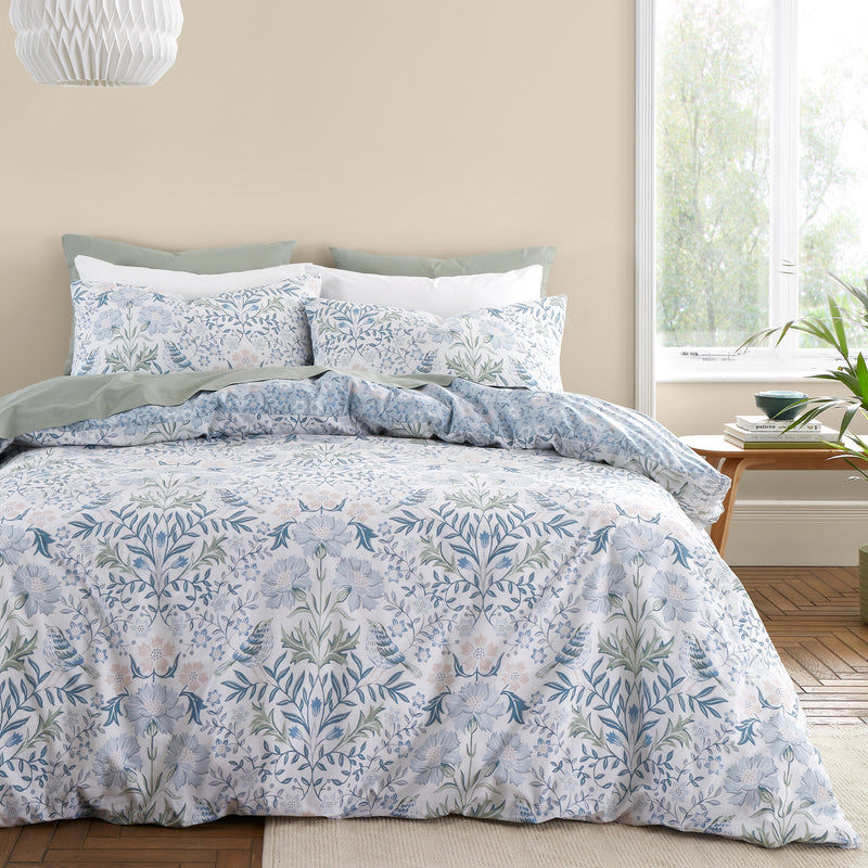 Hedgerow Hopper Blue Duvet Cover Set