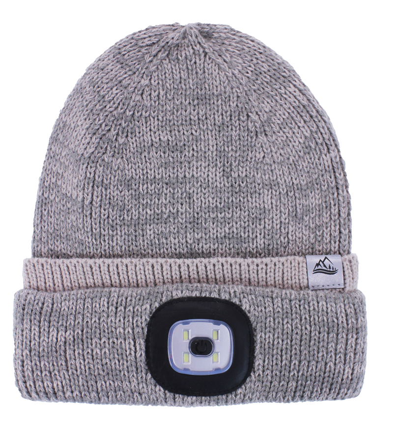 Rechargeable LED Torch Hat - Biscuit