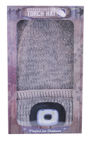 Rechargeable LED Torch Hat - Biscuit