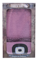 Rechargeable LED Torch Hat - Mauve