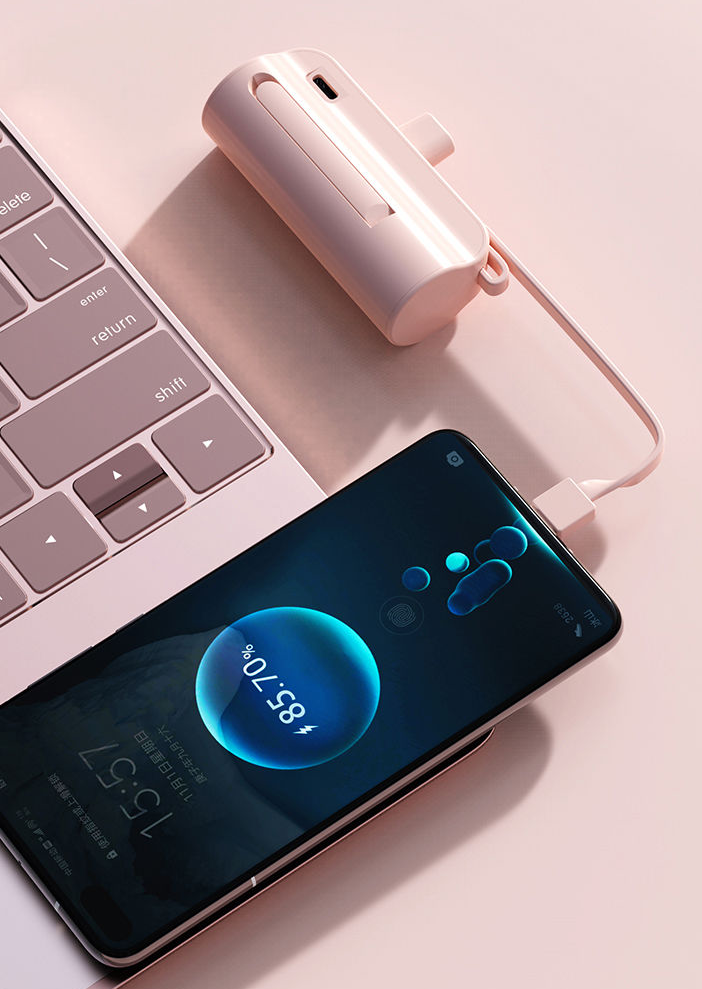 Mini Capsule Powerbank - Pale Pink