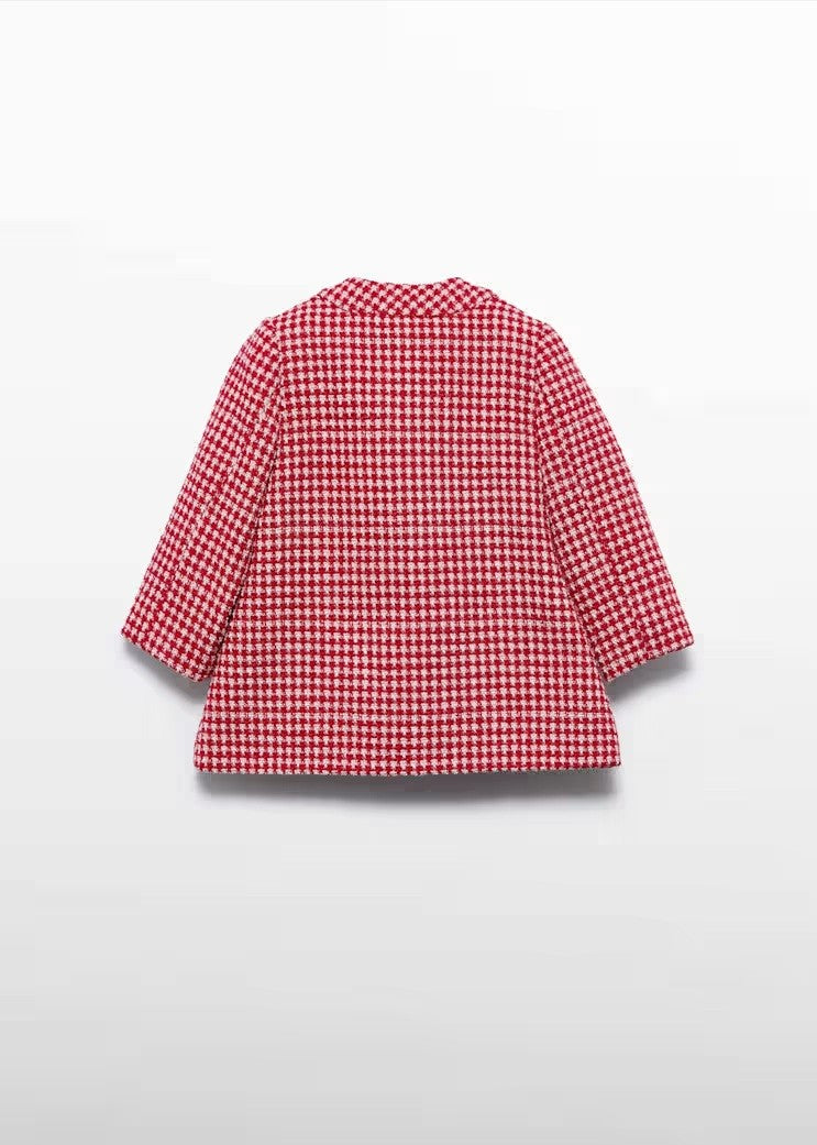 Plaid coat mini - Red