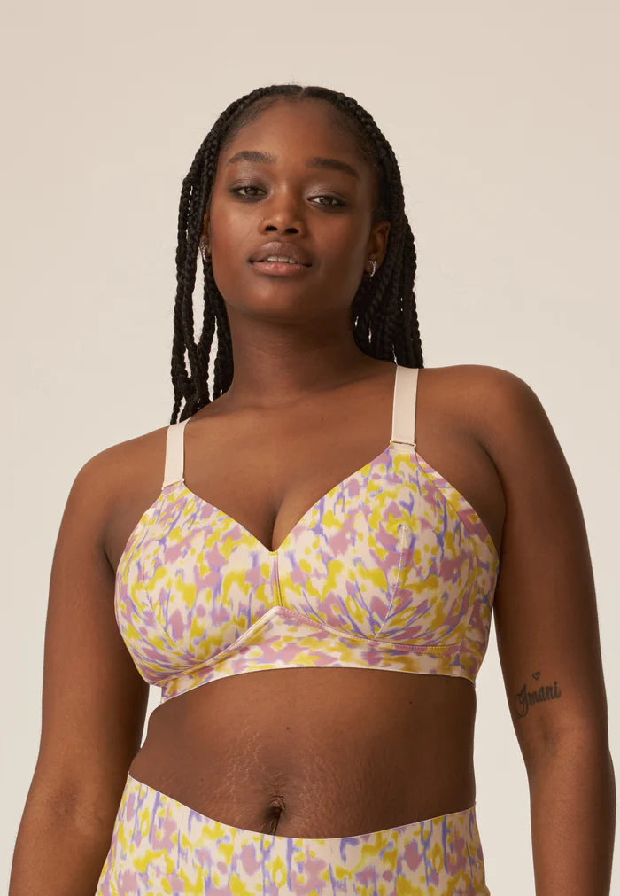 Padded Non-Wired Bra - Smoked Orchid Print