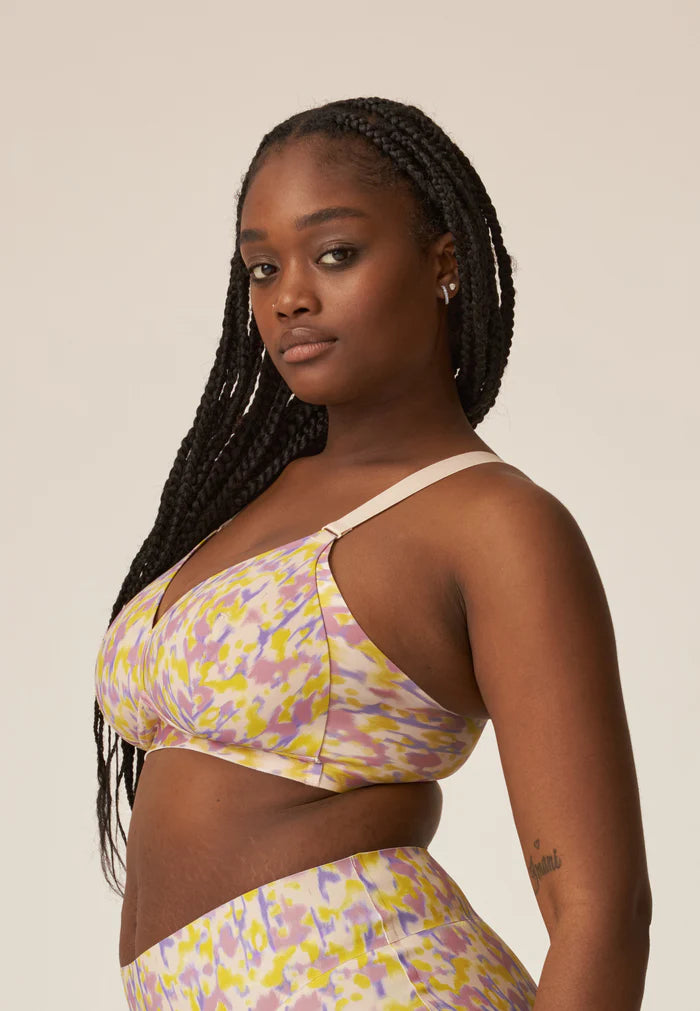 Padded Non-Wired Bra - Smoked Orchid Print