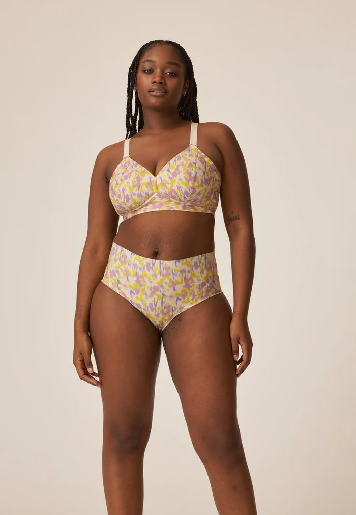 Padded Non-Wired Bra - Smoked Orchid Print