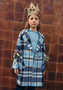 Plaid coat - Sky Blue