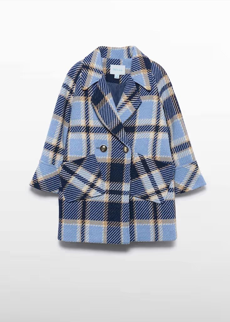 Plaid coat - Sky Blue