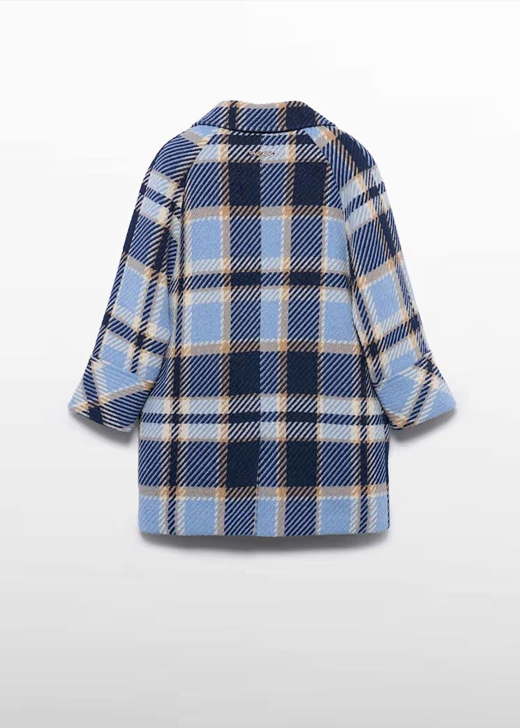 Plaid coat - Sky Blue