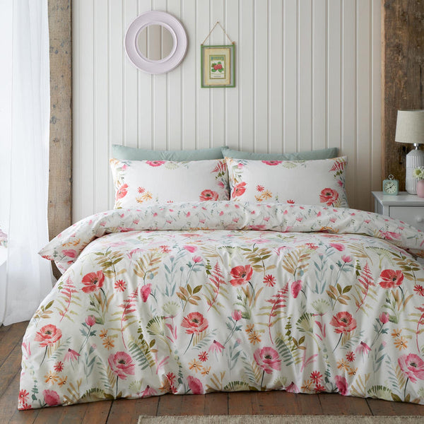 Ella Poppy Duvet Cover Set - Cream