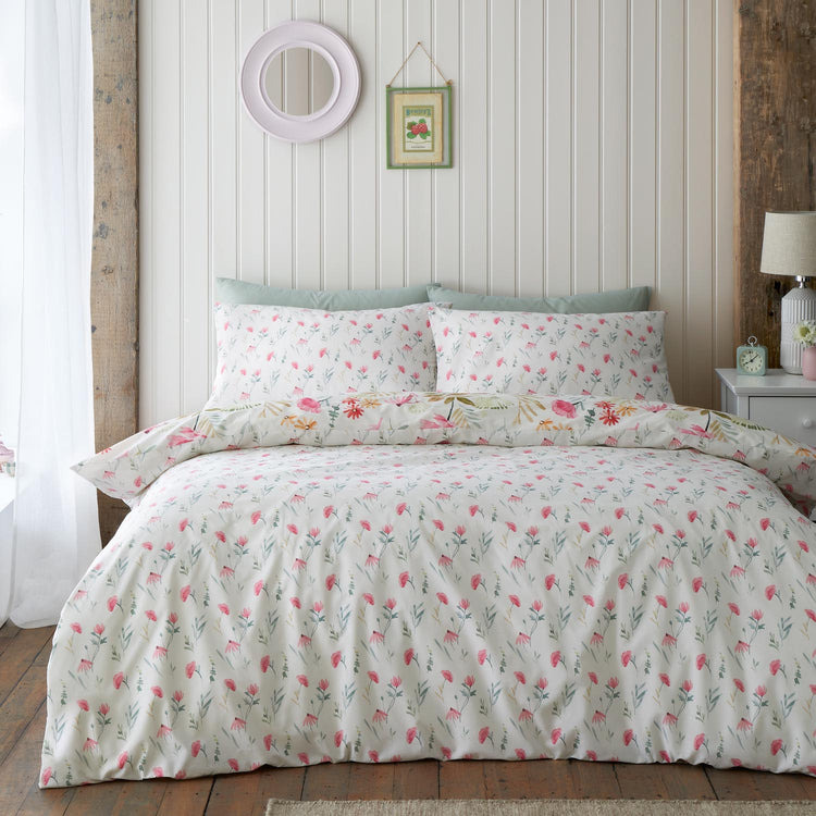 Ella Poppy Duvet Cover Set - Cream
