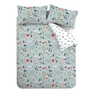 Winter Scene Duvet Cover Set - Blue