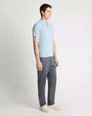 Knit Polo Shirt - Light Blue Grey