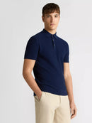 Knit Polo Shirt - Dark Blue/black