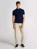 Knit Polo Shirt - Dark Blue/black