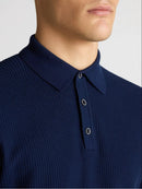 Knit Polo Shirt - Dark Blue/black
