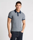 Short Sleeve Polo Shirt - Dark Blue & Black
