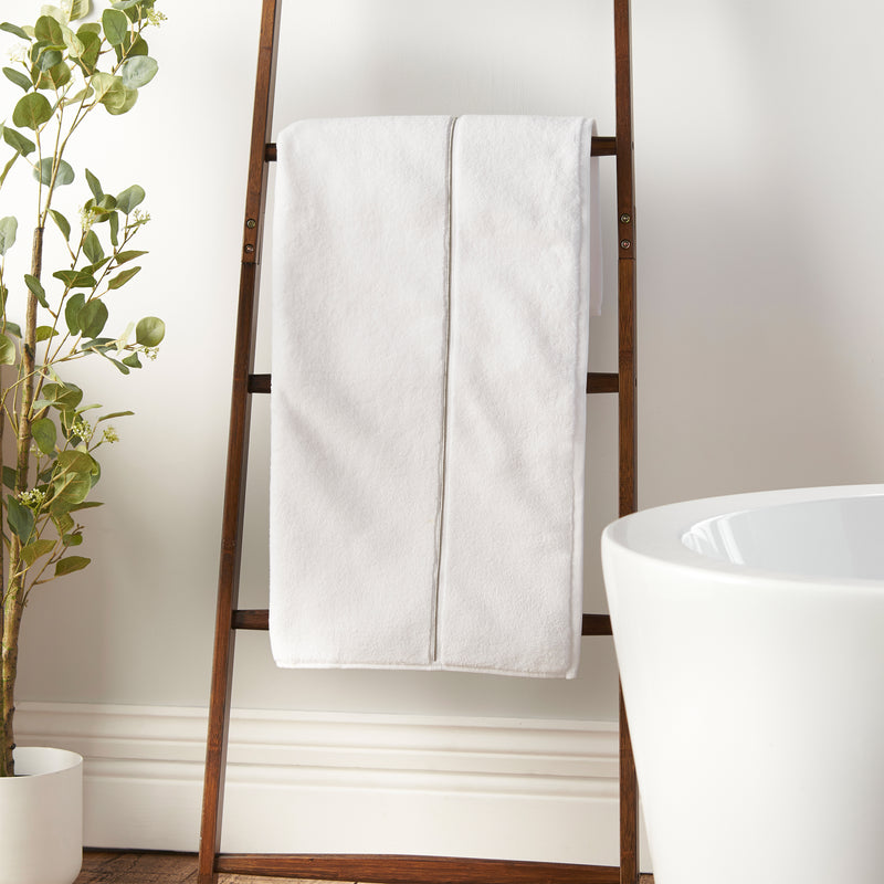 Zero Twist Satin Stitch Towels - White