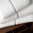 Zero Twist Satin Stitch Towels - White