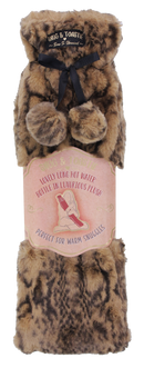 Extra Long Plush Hot Water Bottle - Brown & Black Print