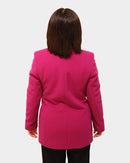 Round Neck Coat - Magenta