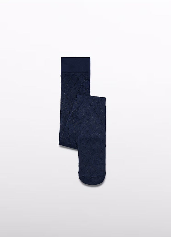 Jacquard panty rhombus - Navy
