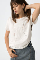 Mimo Front Appilque T-Shirt - Star White