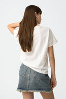 Mimo Front Appilque T-Shirt - Star White