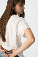 Mimo Front Appilque T-Shirt - Star White