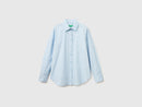 Relaxed Fit Cotton Shirt - Light Blue