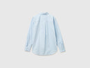Relaxed Fit Cotton Shirt - Light Blue