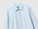 Relaxed Fit Cotton Shirt - Light Blue