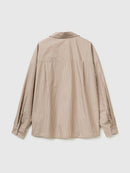 Cotton Stripe Shirt - Brown & Cream