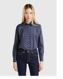 Print Shirt - Navy/lilac Floral