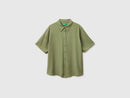 Flowy 3/4 Sleeve Shirt - Olive Green