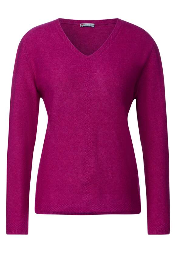 V-Neck Sweater - Purple/pink Melange