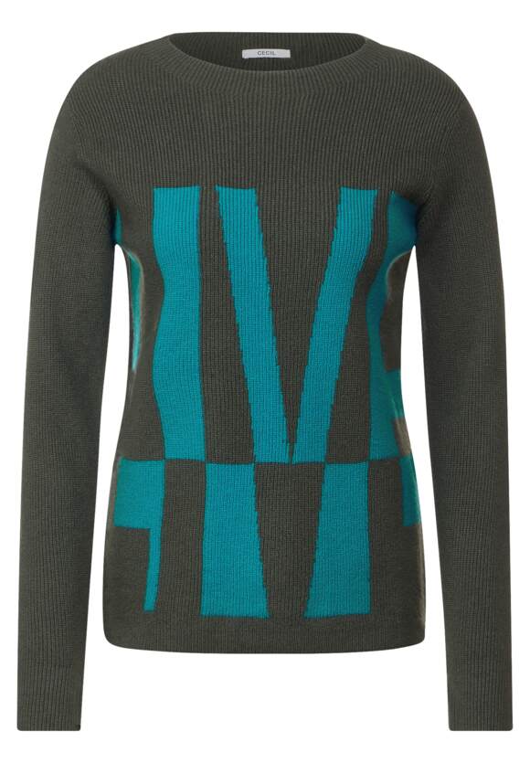 Wording Color Block T-Shirt - Dynamic Khaki