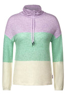 Cosy Colour Block Hoodie - Celery Green Melange