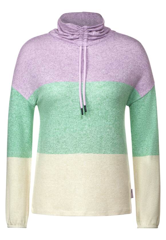 Cosy Colour Block Hoodie - Celery Green Melange