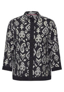 Printed Short Blouse - Black