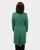 Mid Length Flap Pockets Coat - Green
