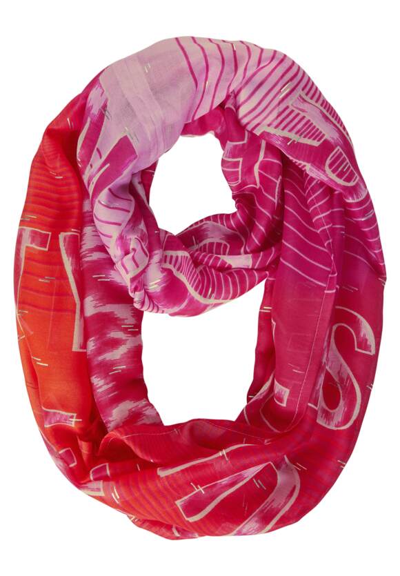 Print And Foil Loop Scarf - Pink Sorbet