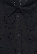 Solid Embroidery Blouse - Black