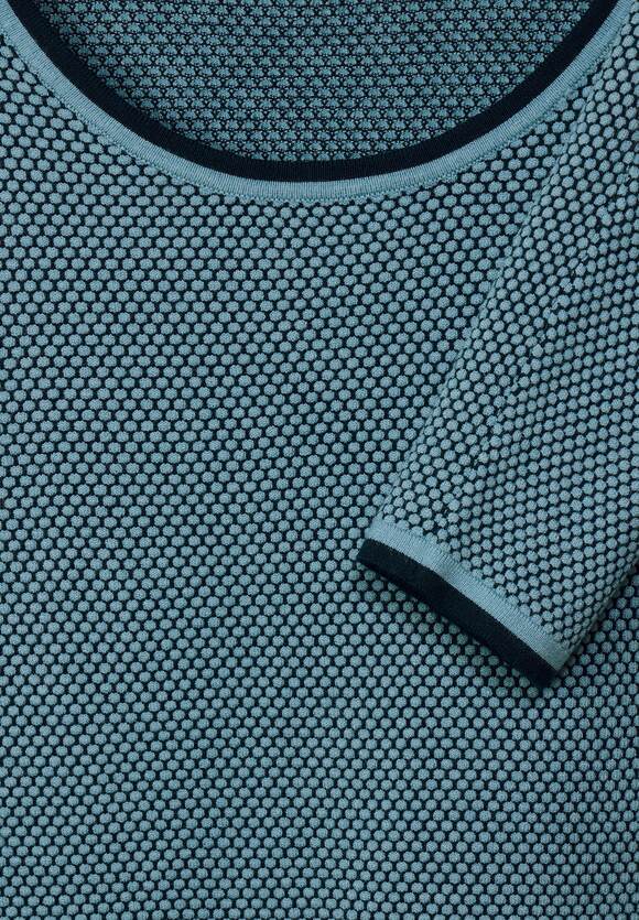 Two Tone Structured Jumper - Stillwater Blue