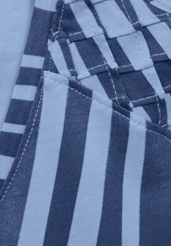 Aop Shoulder Detail T-Shirt - Soft Light Blue