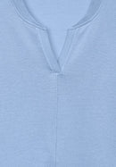 Split Neck Sleeveless Jumper - Soft Light Blue