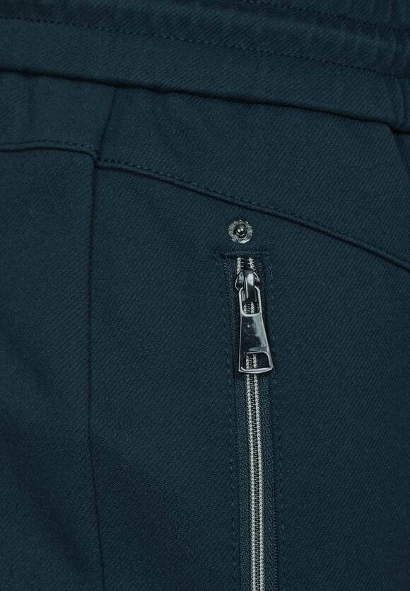 Tracey Zipper Detail Trouser - Petrol Blue