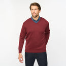Plain V Neck Jumper - Mulberry